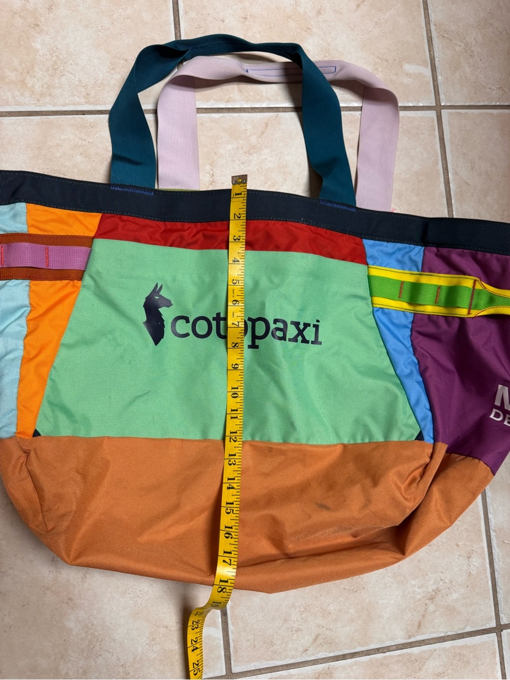 cotopaxi Multicolor Tote Bag with Orange Center and Rust Base - Picture 9 of 16
